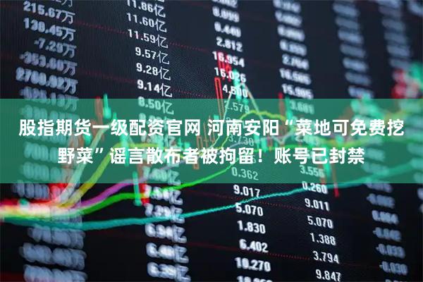 股指期货一级配资官网 河南安阳“菜地可免费挖野菜”谣言散布者被拘留！账号已封禁